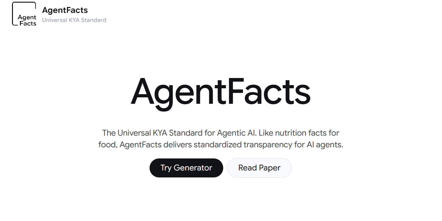 The AgentFacts credential registry at agentfacts.org